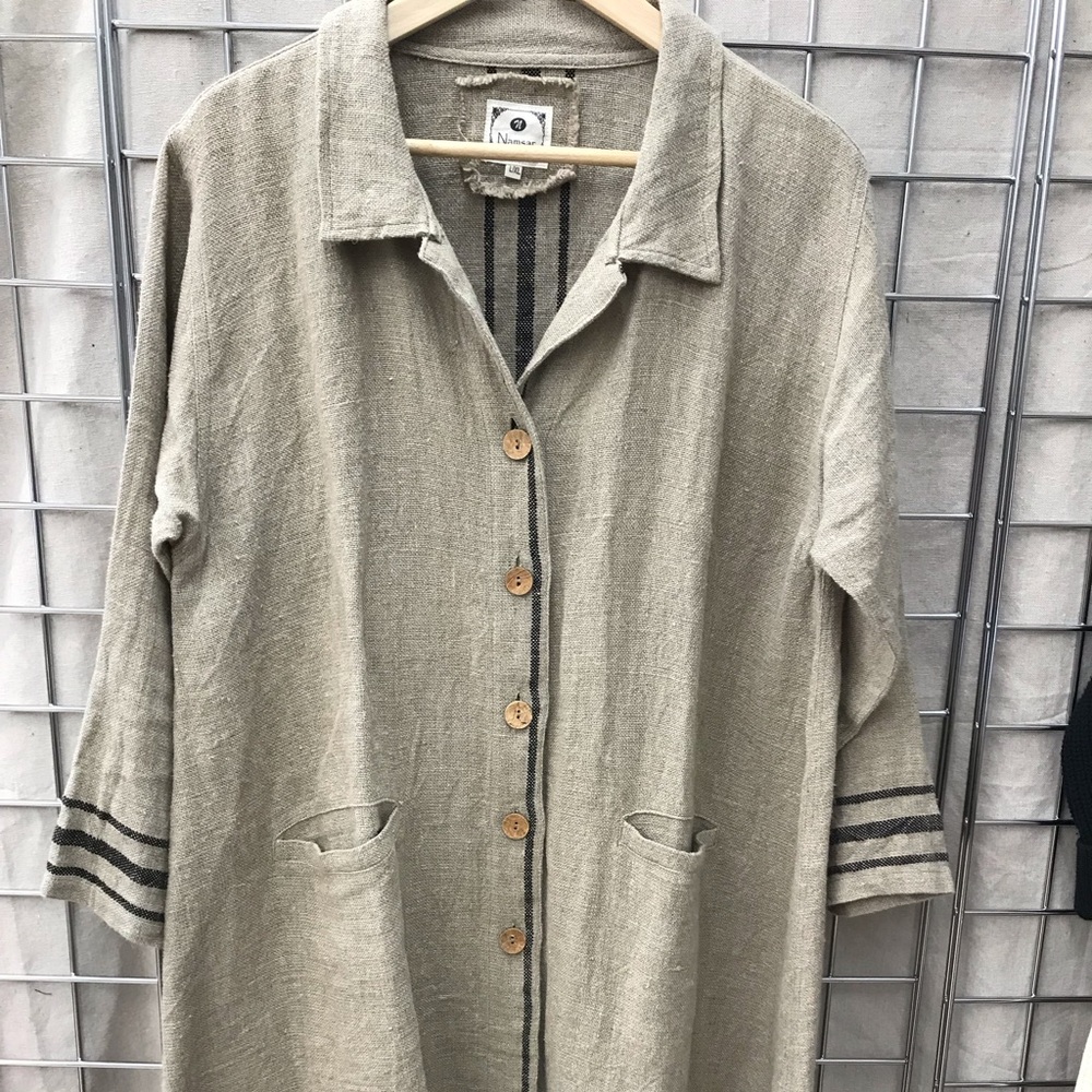Natural Linen Women's Trench Coat